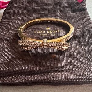 Kate Spade Gold Crystal Bow Bangle